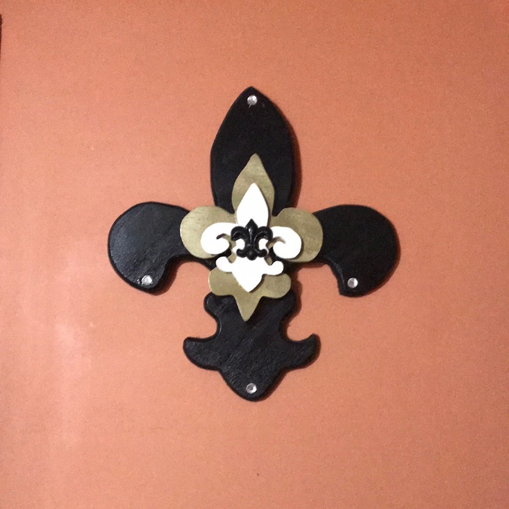 Original Handcrafted Wood Fleur de Lis